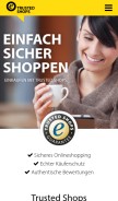 How trustedshops.at looks like on a mobile device such as an iPhone.
