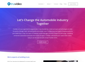 How truvideo.com looks like on a tablet such as an iPad.