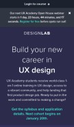 How trydesignlab.com looks like on a mobile device such as an iPhone.