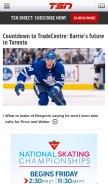 How tsn.ca looks like on a mobile device such as an iPhone.