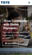 How tsys.com looks like on a mobile device such as an iPhone.