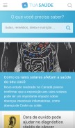How tuasaude.com looks like on a mobile device such as an iPhone.