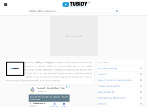 How tubidy.blue looks like on a tablet such as an iPad.