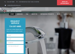 How tufftubrefinishing.com looks like on a tablet such as an iPad.