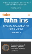 How tufin.com looks like on a mobile device such as an iPhone.
