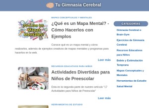 How tugimnasiacerebral.com looks like on a tablet such as an iPad.