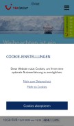 How tuigroup.com looks like on a mobile device such as an iPhone.