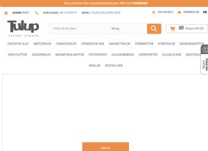 How tulupdecor.se looks like on a tablet such as an iPad.