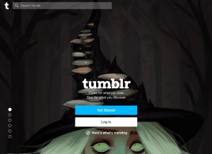 How tumblr.com looks like on a tablet such as an iPad.