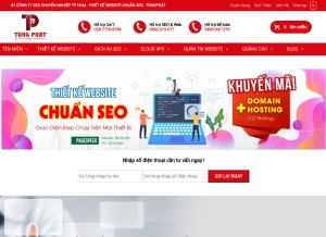 How tungphat.com looks like on a tablet such as an iPad.