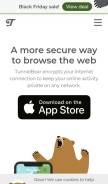 How tunnelbear.com looks like on a mobile device such as an iPhone.