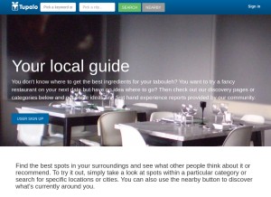 How tupalo.co looks like on a tablet such as an iPad.
