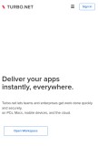 How turbo.net looks like on a mobile device such as an iPhone.