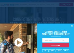 How turnoutpac.org looks like on a tablet such as an iPad.