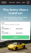 How turo.com looks like on a mobile device such as an iPhone.