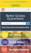 How tutor.com looks like on a mobile device such as an iPhone.