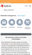 How tutti.ch looks like on a mobile device such as an iPhone.