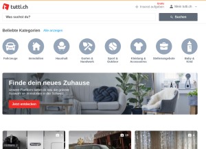 How tutti.ch looks like on a tablet such as an iPad.