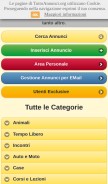How tuttoannunci.org looks like on a mobile device such as an iPhone.
