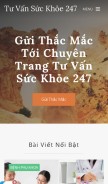How tuvansuckhoe247.webflow.io looks like on a mobile device such as an iPhone.