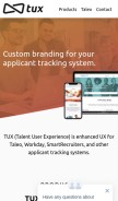 How tuxhr.com looks like on a mobile device such as an iPhone.