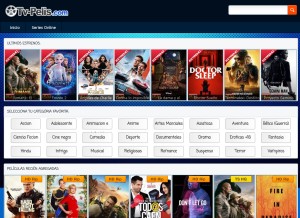 How tv-pelis.com looks like on a tablet such as an iPad.