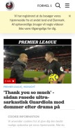 How tv3sport.dk looks like on a mobile device such as an iPhone.