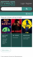 How tvmaze.com looks like on a mobile device such as an iPhone.