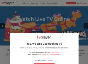 How tvplayer.com looks like on a tablet such as an iPad.