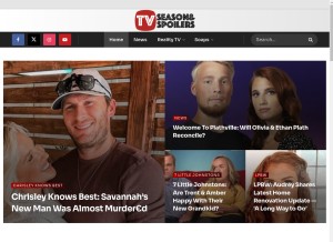 How tvseasonspoilers.com looks like on a tablet such as an iPad.