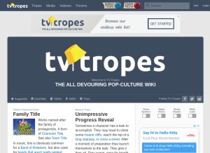 How tvtropes.org looks like on a tablet such as an iPad.