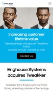 How tweakker.com looks like on a mobile device such as an iPhone.