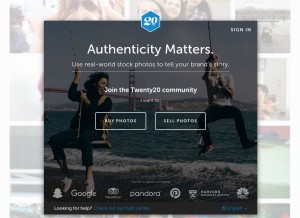 How twenty20.com looks like on a tablet such as an iPad.