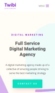 How twibiagency.com looks like on a mobile device such as an iPhone.