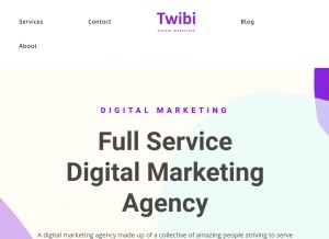 How twibiagency.com looks like on a tablet such as an iPad.