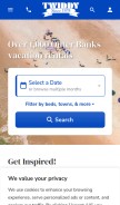 How twiddy.com looks like on a mobile device such as an iPhone.