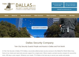 How twincitysecuritydallas.com looks like on a tablet such as an iPad.