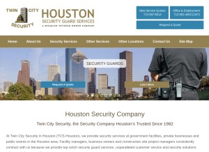 How twincitysecurityhouston.com looks like on a tablet such as an iPad.