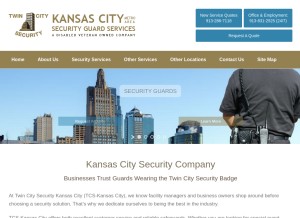 How twincitysecuritykansascity.com looks like on a tablet such as an iPad.