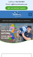 How twinrockswater.com looks like on a mobile device such as an iPhone.