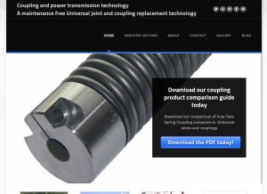 How twinspringcoupling.com looks like on a tablet such as an iPad.