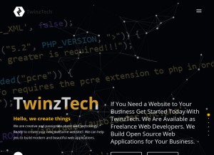 How twinztech.com looks like on a tablet such as an iPad.