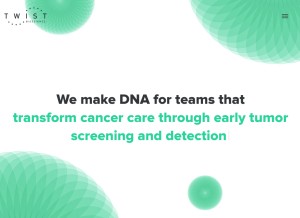 How twistdna.com looks like on a tablet such as an iPad.