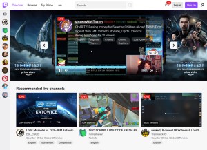 How twitch.tv looks like on a tablet such as an iPad.