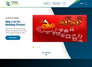How twlakes.net looks like on a tablet such as an iPad.
