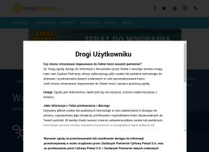 How twojapogoda.pl looks like on a tablet such as an iPad.