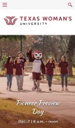 How twu.edu looks like on a mobile device such as an iPhone.