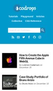 How tympanus.net looks like on a mobile device such as an iPhone.