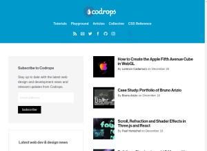 How tympanus.net looks like on a tablet such as an iPad.