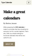 How typecalendar.com looks like on a mobile device such as an iPhone.
